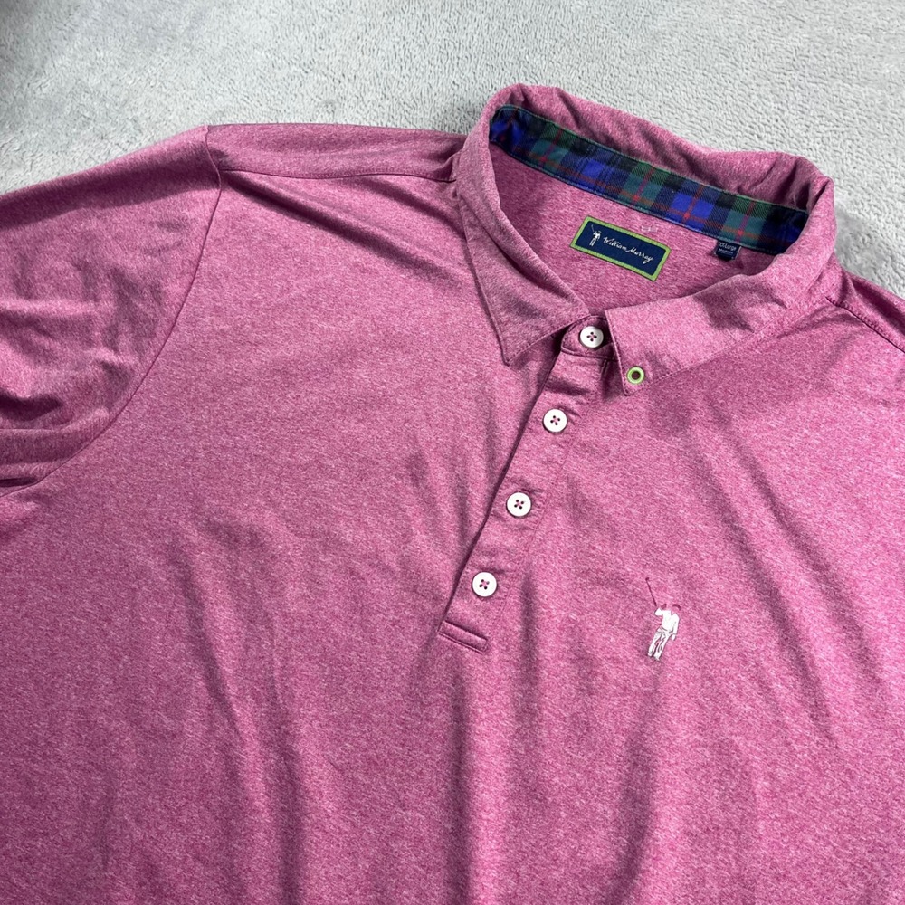William Murray Golf Polo Mens XXL Pink Heather Trim Performance Short Sleeve